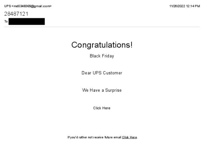 Example of scam email